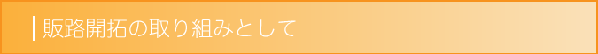 販路開拓の取り組みとして