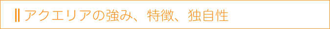 アクエリアの強み、特徴、独自性